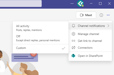 Channel settings context menu displayed with Channel Notifications, Manage Channel, Get Link, and more.