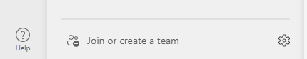 Join or create a team displayed at the bottom of the Teams main window.