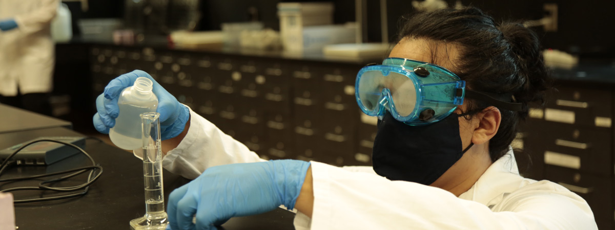 CCC Student in a Chemistry Lab